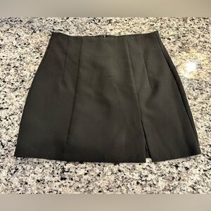 Lulu's Black Mini Skirt with Front Slit